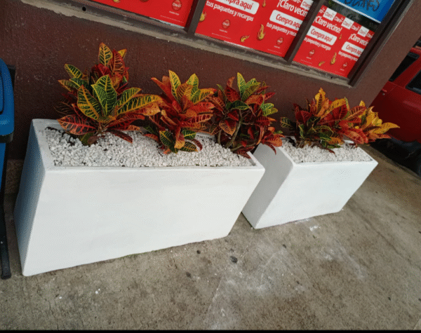 matera jardinera en cemento de 100x50x30 lisa